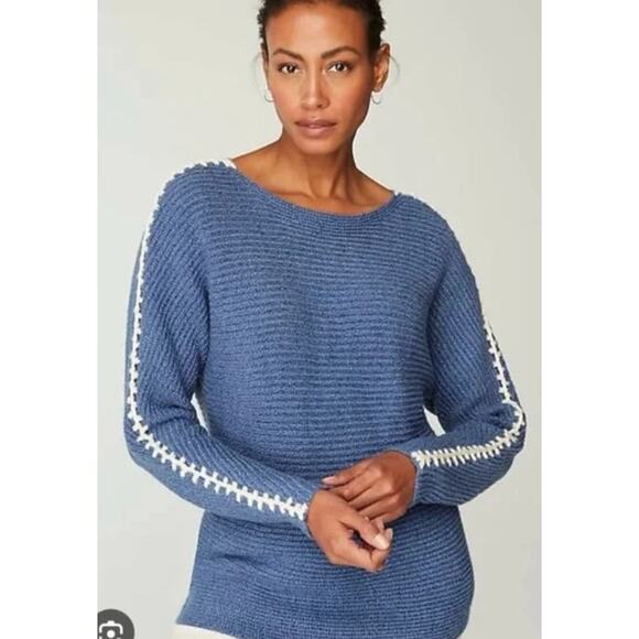 J. Jill Sweaters - J.Jill Tall Pure Jill Hand-Stitched Contrast Knit Boatneck Old Money Sweater